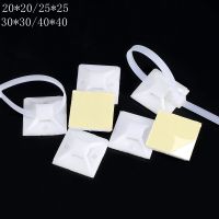 50/100PCS/Lot White Cable Base Mounts 20 25 30 40mm Self Adhesive Cable Wire Zip Tie Mounts Bases Wall Holder Fixing Seat Clamps