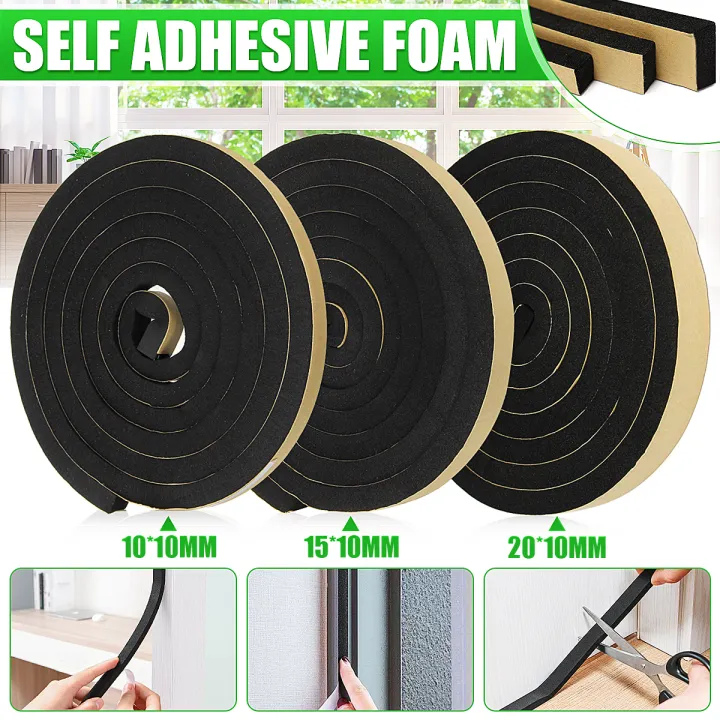 Foam Tape 2M Self-adhesive Soundproofing Sealing Strip Sound Proof Door ...