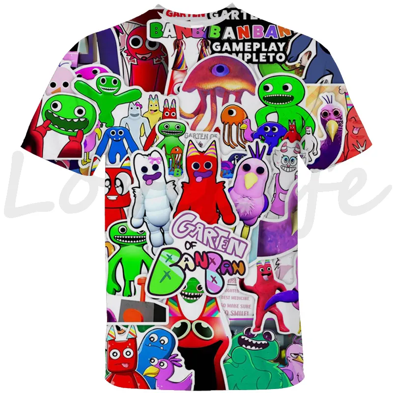 Compre Garten of Banban Jumbo Josh T-shirt Hot Game Cartoon Children Summer  Tee-shirt 100% Cotton High Quality Tshirts Boys and Girls