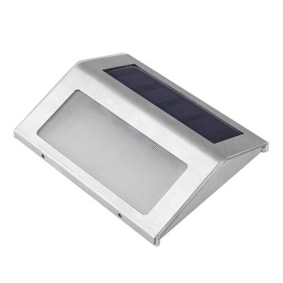 Stainless Steel LED Solar Lights Outdoor Waterproof Garden Pathway Stairs Lamp Lights 3 LED Solar Panel Wall Lamp Stair Lighting