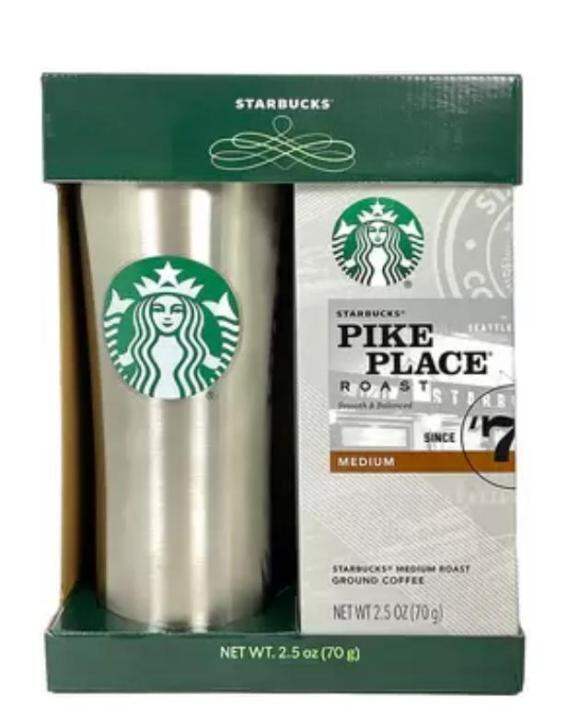 Starbucks Gift PackS Travel Tumbler (20 Fl Oz) W/Pike Place Roast