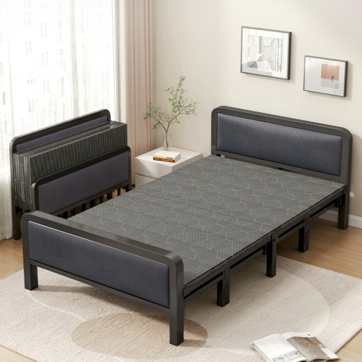 Upgraded Soft Roll Padded Headrest Foldable Steel Bed Heavy Duty Katil