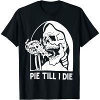 Pie Til I Die Grim Reaper Aesthetic Tumblr เสื้อยืดผู้ชายพิมพ์คุณภาพสูง Tops Tees Custom ญี่ปุ่นเสื้อยืด Plus ขนาดคุณภาพสูง