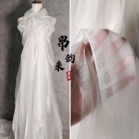 ผ้าคริสตัล Organza กากเพชรสำหรับตกแต่งเล็บหุบเขาสวยงามผ้ากระโปรงโบราณปักสำหรับถ่ายรูป