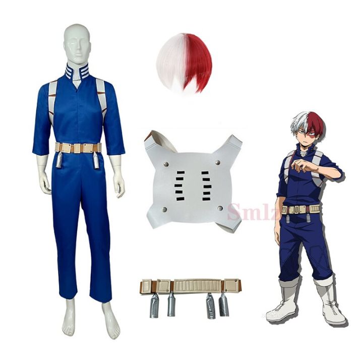 Anime My Hero Academia Boku No Hero Academia Todoroki Shoto Girls Women  Cosplay Costume Top Pants Belt Halloween Wig Shoes | Lazada.Vn