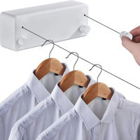 Household Products No Punching Stainless Steel Clothes Rack Indoor Balcony Drying Clothes Invisible Retractable Clothesline