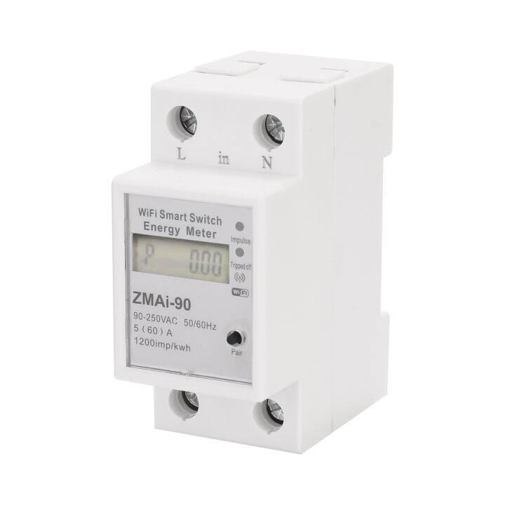 เดี่ยวเฟส-din-rail-wifi-อัจฉริยะเครื่องวัดพลังงาน-power-เชื้อเพลิงมิเตอร์-kwh-wattmeter-สนับสนุน-smartlife-tuya-app-ทำงานร่วมกับ-alexa-และ-google-home