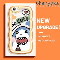 Chenyyka เคสสำหรับ VIVO Y53 เคสการ์ตูตูนน่ารัก ฉลามใหม่มาการองคอลอว์คลื่นกันกระแทกใสนิ่มเคสมือถือโปร่งใส กล้องถ่ายรูปที่สร้างสรรค์เคสซิลิกาเจลฝาครอบป้องกัน