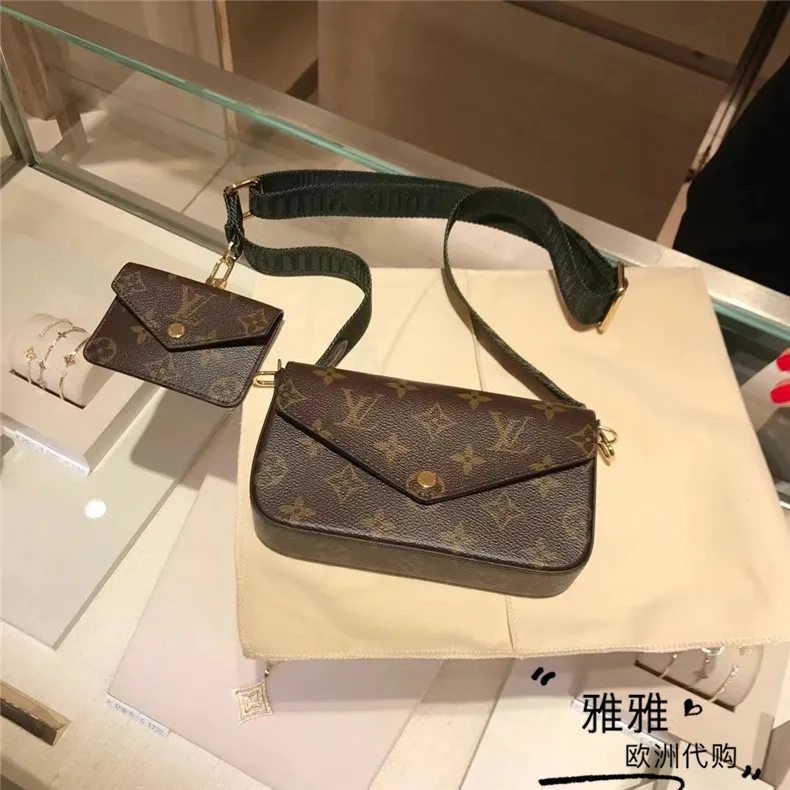 LV/ Louis Vuitton new FELICIE STRAP three-in-one adjustable shoulder strap  diagonal handbag M80091