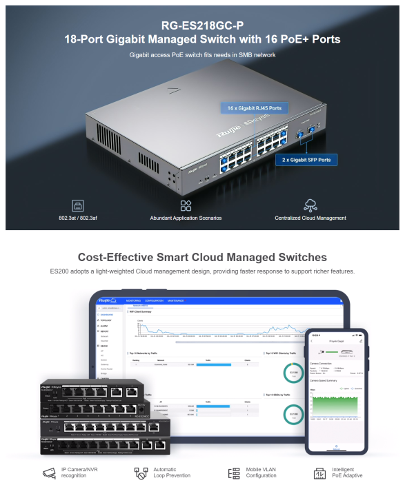 reyee-by-ruijie-es218gc-p-18-port-gigabit-smart-poe-switch-เน็ตเวิร์กสวิตช์-ของแท้-ประกันศูนย์-3ปี