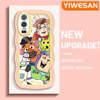 YIWESAN เคสสำหรับ VIVO Y76 5G Y74s Y76s 5G เคสการ์ตูนทอยสตอรี่ทันสมัยสีสันสดใสขอบครีมกันกระแทกแบบใสนิ่มเคสมือถือโปร่งใสลายกล้องถ่ายรูปสร้างสรรค์เรียบง่ายฝาครอบป้องกันซิลิโคน