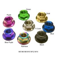 Tiremet M5 M6 M8 M10 M12 M14 Titanium Flange Nuts for Bicycle Motorcycle Car Nails Screws Fasteners