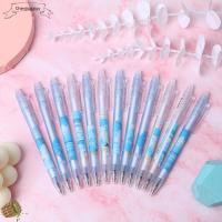 CHENJIUGAIUV 12Pcs พลาสติกสำหรับตกแต่ง ปากกาน่ารักๆ สีฟ้าสีฟ้า ปากกาหมึกน่ารักแปลกใหม่ ของใหม่ ปากกาสำหรับเขียน ออฟฟิศสำหรับทำงาน