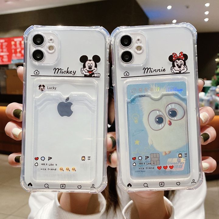 สินค้าขายดีเคสไอโฟน-เคส-iphone-กันกระแทกเคสใส่บัตร-เคสซิลิโคนใส-เคสใสทรงสี่เหลี่ยม7-8-6-12-12pro-11-13-13promax-เคสใส่บัตร-418