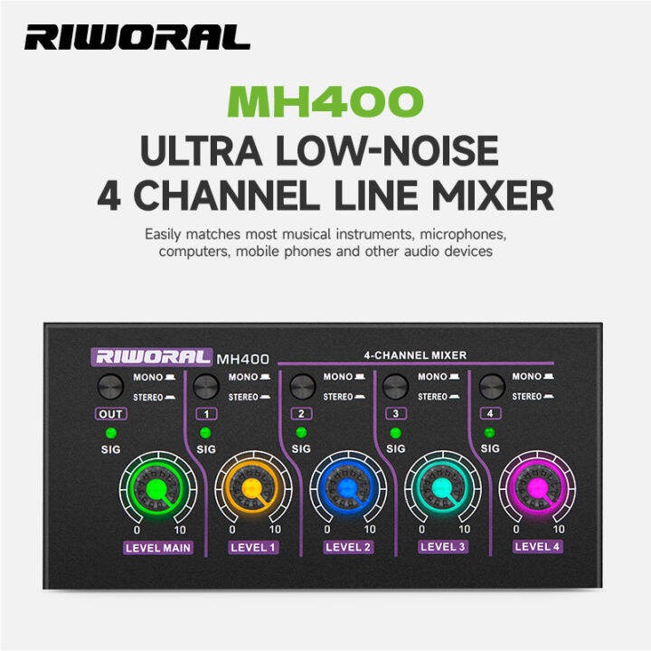 JAZZ SOUND Riworal MH400 Micro Mixer Audio Mixer 4 Channels Audio