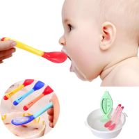 3Colors Temperature Sensing Spoon for Kids Boys Girls Baby Silicone Spoon Fork Feeding Baby Spoons Toddler Flatware Dropshipping Bowl Fork Spoon Sets