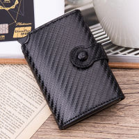 Pop-up RFID Black Wallet ID Card Case Men RFID Button Credit Card Holder High Quality Metal Aluminum Auto Coin Purse