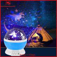 [Arrive 1-3 Days]Rotary USB LED Starry Night Light Star Projector Battery Child Bedroom Lamp