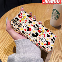 JIUMOO เคสปลอกสำหรับ Samsung Galaxy มิกกี้น่ารัก A31 Prime เคสลายการ์ตูนเม้าส์แผ่นขอบสุดหรูทำจากซิลิโคนเคสมือถือสี่เหลี่ยมเคสฝาหลังกันกระแทกเคสป้องกันเลนส์กล้อง