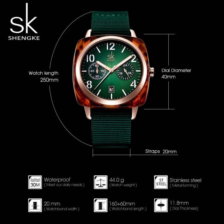 shengke-นาฬิกาข้อมือนาฬิกาข้อมือสตรีเข็มขัดไนล่อนเลียนแบบเปลือกหอยสำหรับผู้หญิงนาฬิกากีฬา-relogio-feminino-zegarek-damski