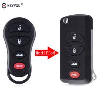 【❂Hot On Sale❂】 qiukekang81481 Keyyou เคส Kunci Remote Mobil พับได้ปรับ4ปุ่มสำหรับรถจี๊ปเสรีภาพสำหรับรถ Dodge Stratus Viper Chrysler Sebring Concorde