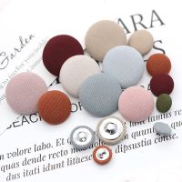 10pcs Colorful Cloth Covered Metal Shank Sewing Buttons For Clothes Kids Coat Cardigan Round Large Fabric Button DIY Decorations Haberdashery