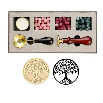 Vintage DIY Wax Seal Box Kit Stamp Spoon Set Retro Wedding Gifts