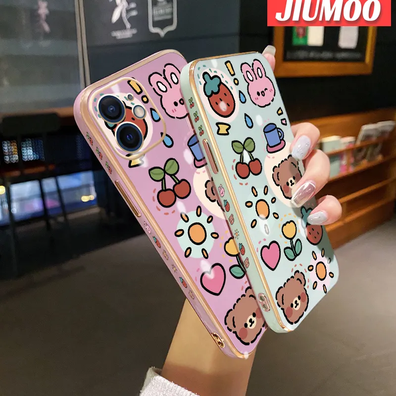 JIUMOO IPhone XR Case Girl Luxury Plating Cases Back Cover