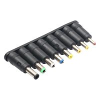 DTJYT อะแดปเตอร์เชื่อมต่อ2pin โน้ตบุ๊ค8ชิ้นหัวเปลี่ยนปลั๊กซ็อกเก็ต Charger Laptop