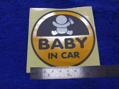 AD.สติกเกอร์แต่งรถ BABY IN CAR 1ชิ้น 9×9 cm