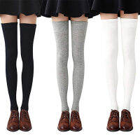 1 Set 3 Pairs Womens Long Socks Solid Color Thigh High Socks Cotton over the Knee Socks Boot Stockings Leg Warmers