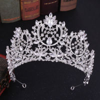 Elegant Women Hair Crown Crystal Baroque Style Wedding Bride Hair Accessories Tiara Bridal Crowns Rhinestone Crowns Metal Fashion Jewelry Silver Gold Red Green Blue Color