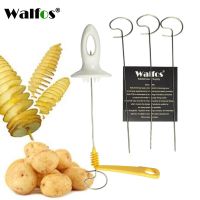 WALFOS 1 ชิ้น 3 สตริงเครื่องตัดมันฝรั่งสแตนเลส + พลาสติกบิดมันฝรั่งชิ้นตัดเกลียว