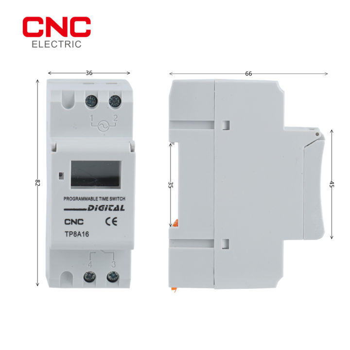 cnc-tp8a16-ac-220โวลต์16a20a30a-ราง-din-อิเล็กทรอนิกส์รายสัปดาห์7วันโปรแกรมดิจิตอลเวลาสวิทช์รีเลย์จับเวลาควบคุม