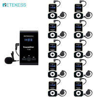 Retekess T130 99 Channel Wireless Tour Guide System ใช้สำหรับฮัจญ์และอุมเราะห์, ระบบการแปลไมโครโฟนคริสตจักร, สำหรับศาลฝึกอบรมการตีความ (1 เครื่องส่ง 10 เครื่องรับ)