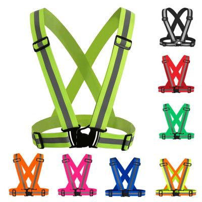 High Visibility Reflective Straps Night Running Riding Clothing Vest Adjustable Safety Vest Elastic Band For Adults and Children