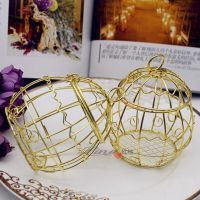 Creative wedding candy boxes European iron bird cage gift boxes golden cage personalized wedding candy box Storage Boxes