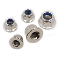 M3 M4 M5 M6 M8 Nickel Steel Metric Threaded Nylon Insert Hex Hexagon Flange Nuts Self-locking Locking Nut Wheel Locknut Nails Screws Fasteners