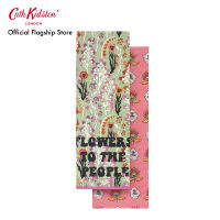 Cath Kidston Set of 2 Tea Towels Paper Pansies Green ผ้าเช็ดจาน ผ้าเช็ดจานสีเขียว ผ้าเช็ดจานลายดอกไม้ ผ้าเช็ดจานแคทคิดสตัน