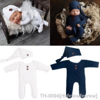 卍✒✹ rfefefewfeerew 2 pçs bebê chapéu macacão traje chapéus kit infantil recém-nascidos fotografia adereços foto tiro roupa