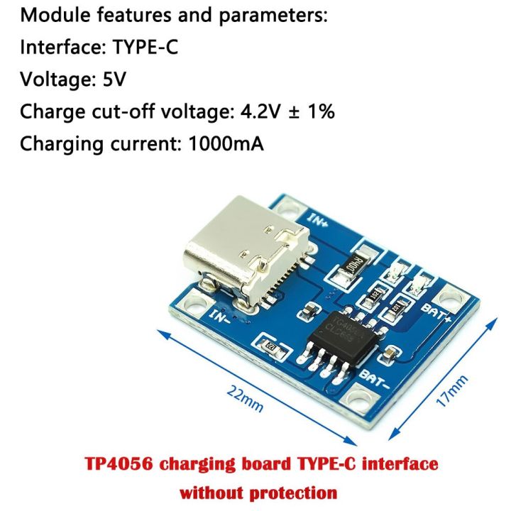 TP4056 Type-C USB 5V 1A 18650 Li-Ion Battery Charger Module Charging ...