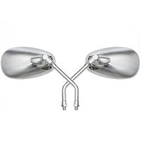 For Honda /Kawasaki /Suzuki 1 Pair 10mm Silver Motorcycle Motorbike Rearview Side Mirrors