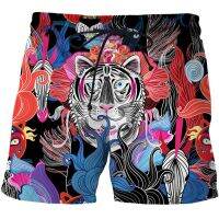 New Summer Men Beach Shorts Abstract pattern Mens Trunks 3D cartoon tiger Fashion Street Funny Casual Male Swimming Short Pants