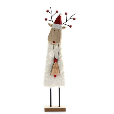 New Nordic Christmas Wooden Wool Felt Decoration Christmas Elk Santa Claus Ornament Christmas Tree Desktop Decoration