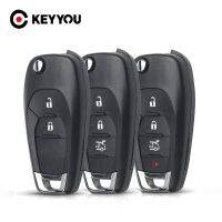 KEYYOU แก้ไขกระดุม2/3/4ฝาพับรถรีโมทปลอกที่ห้อยกุญแจเคสไฟรถ Chevrolet Cruze Aveo 2014 2015 2016 2017เทรลเบลเซอร์2018