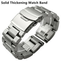 Solid Thickening 5.5mm 316L Stainless Steel Watchbands Silver 22mm 24mm 26mm Metal Watch Band Strap Wrist Watches celet