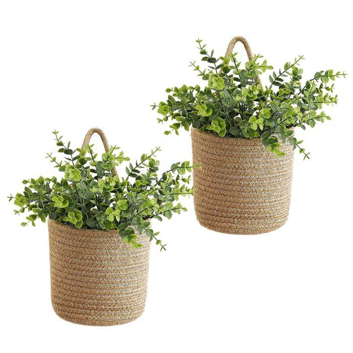 Rope Hanging Basket,Wall Hanging Baskets Woven Storage Organizer Flower