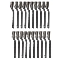 20 Pieces Mini Handle Stainless Steel Wire Bristles Brush Set for Cleaning Welding Slag, Stain and Rust (Silvery)