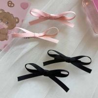 Hairpin Ribbon Bow Duckbill Hairpin Simple Korean Style Bang Clip Accessories Hair Edge Cute Girl Clip Bow Hair Clip Sweet Girl