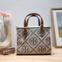 กระเป๋าถือ ใบเล็ก TORY BURCH T MONOGRAM JACQUARD MINI TOTE รุ่นใหม่ล่าสุด